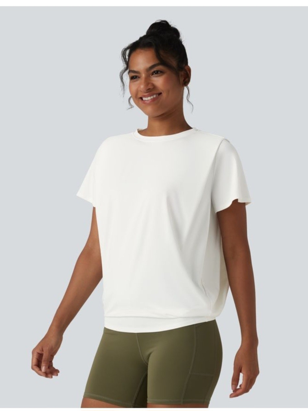 HALARA Women's Short Sleeve Active Tee in White